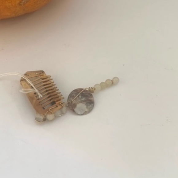 Children's Small Blue & White Handmade Hair Comb - Picture 5 of 7